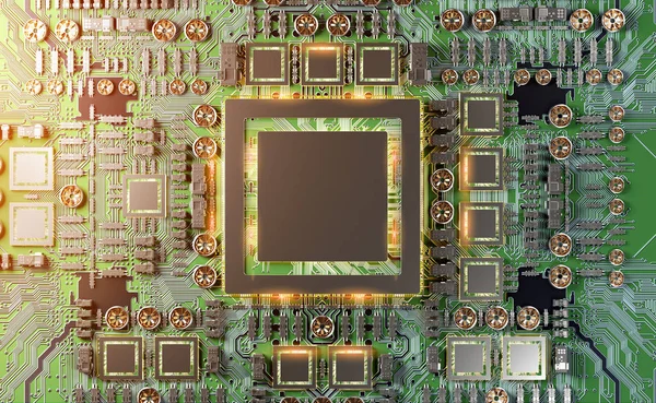 Close Weergave Van Een Moderne Gpu Kaart Met Circuit Kleurrijke — Stockfoto