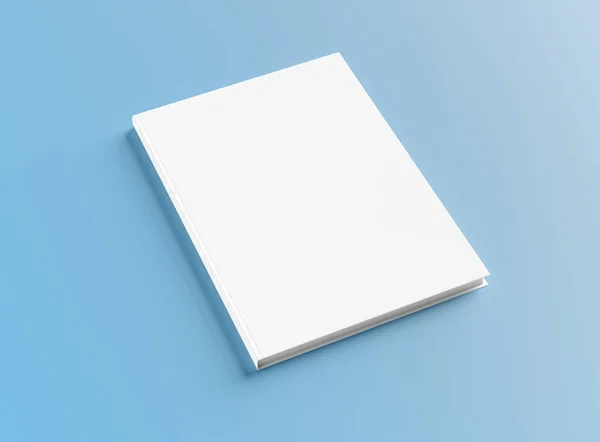 Hardcover Notitieboek Mockup Blauwe Achtergrond Rendering — Stockfoto