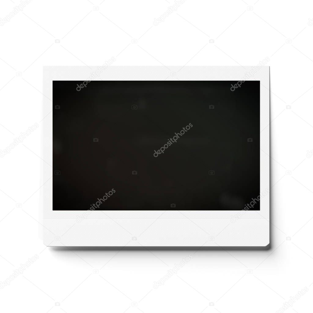 Blank instant photo mockup isolated on white background 3D rendering