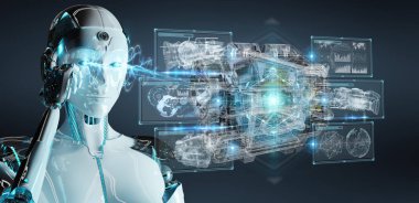 Tel kafes sanal 3d dijital projeksiyon bir e kullanarak cyborg