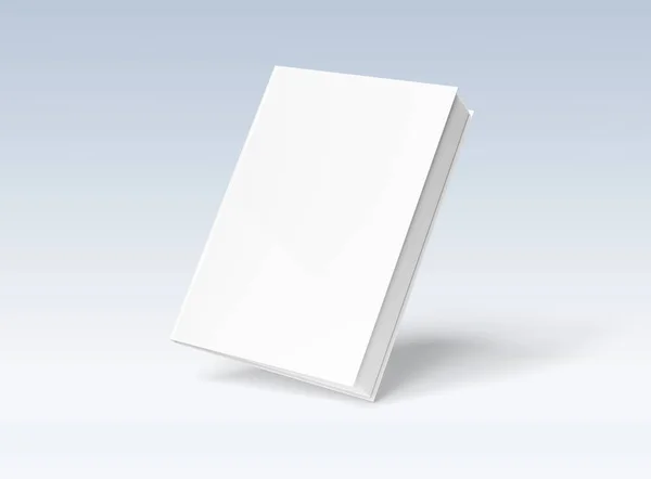 Copertina rigida libro mockup galleggiante su bianco rendering 3D — Foto Stock