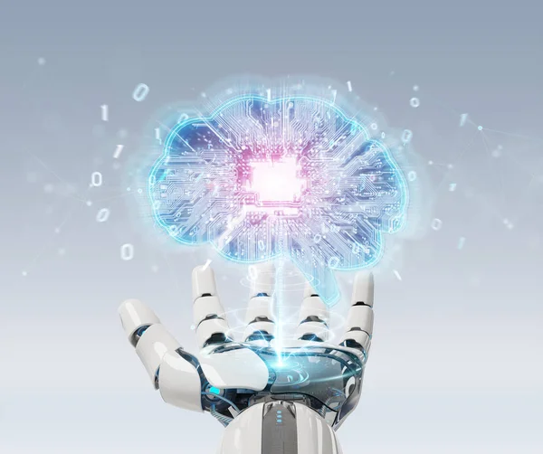 디지털 뇌 3d 르네에 인공 지능을 만드는 로봇 — 스톡 사진