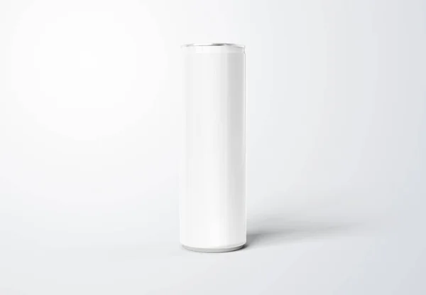 Soda fina em branco pode mockup no fundo branco 3D renderização — Fotografia de Stock