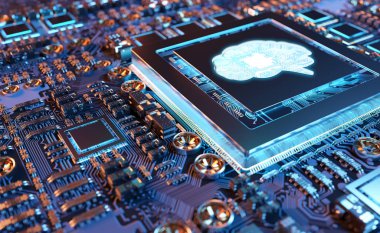 Modern bir Gpu kartı 3d render yapay zeka