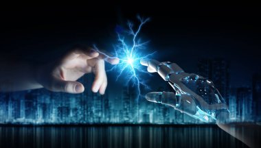 Robot el elektrik eller ile 3d render oluşturma