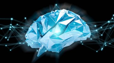 İnsan beyni dijital röntgen 3d render