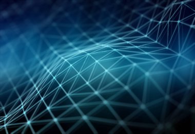 Koyu arka plan 3d render dijital ağ bağlantısında soyut