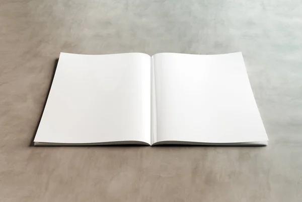 Blank A4 magazine mockup on concrete 3D rendering — Stock Photo, Image