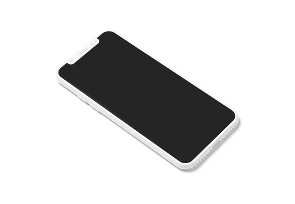 Weiße moderne Smartphone-Attrappe isoliert auf weißem 3D-Rendering — Stockfoto