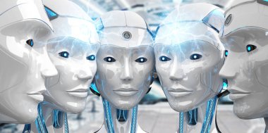 Dişi robotların grup başkanları oluşturma dijital bağlantı 3d parçalamak