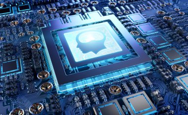 Modern bir Gpu kartı 3d render yapay zeka