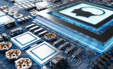 Modern bir Gpu kartı 3d render yapay zeka