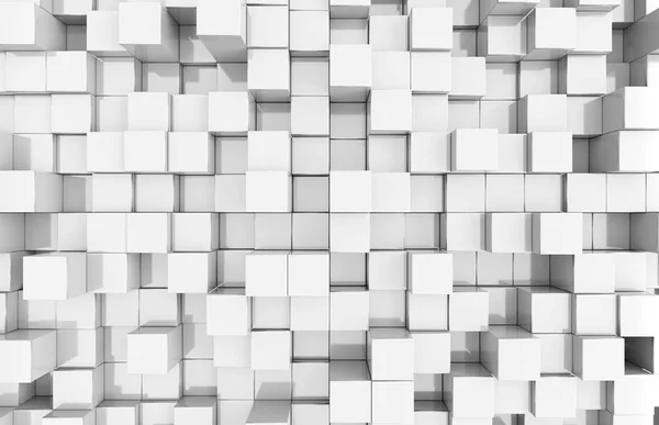 Świecące białe i niebieskie kwadraty tło wzór 3d renderowania — Zdjęcie stockowe