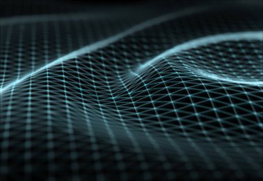 Koyu arka plan 3d render dijital ağ bağlantısında soyut