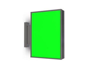 Dikdörtgen mağaza işareti mockup 3d render izole