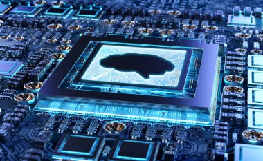 Modern bir Gpu kartı 3d render yapay zeka