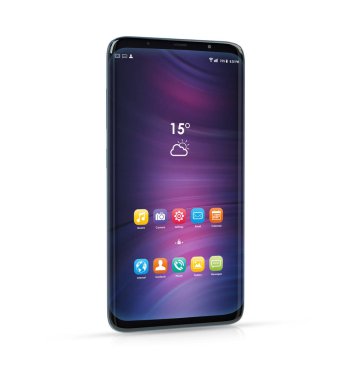 Gölge 3d render ile izole modern smartphone