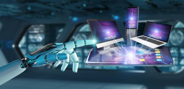 Modern cihazlar robot el 3d işleme bağlı