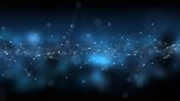 Abstrakta digitala nätverksanslutning blå bakgrund 3d-rendering — Stockfoto