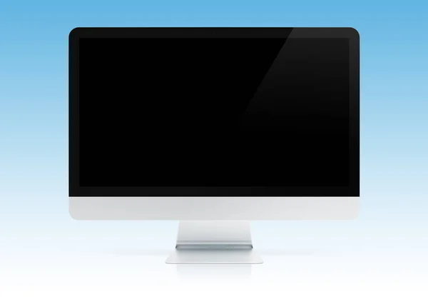 Moderne Computer-Monitor-Attrappe isoliertes 3D-Rendering — Stockfoto