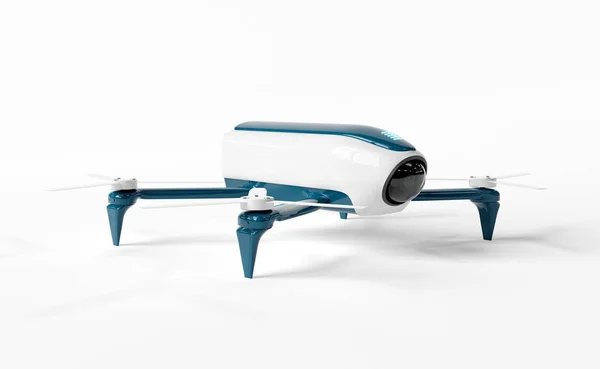 Drone moderno isolato su rendering 3D bianco — Foto Stock