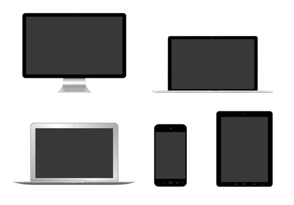 Kolekcja nowoczesnych tech urządzenia na białym tle renderowania 3d — Zdjęcie stockowe