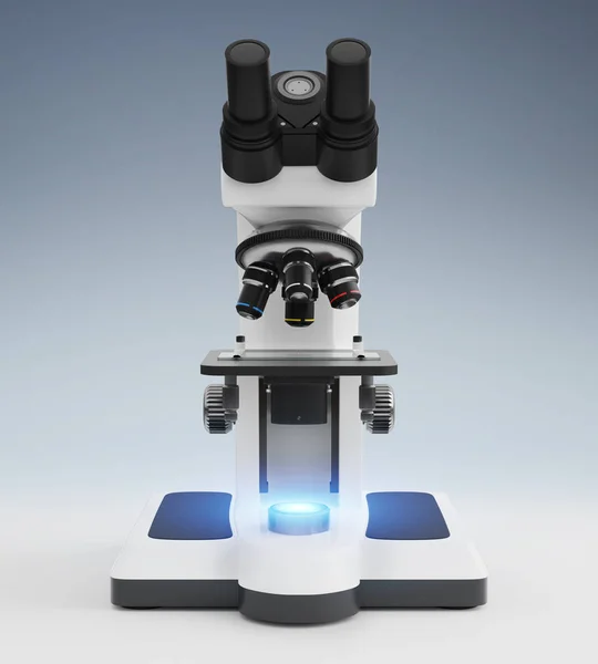 Microscopio digital moderno 3D renderizado — Foto de Stock