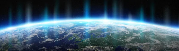 View of blue planet Earth in space 3D rendering elements of this — Stock Photo, Image