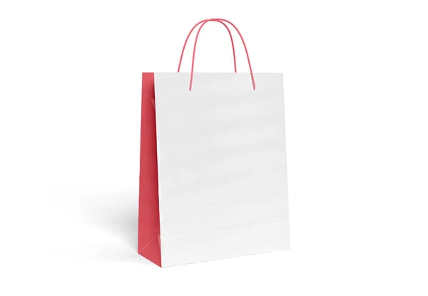 Makieta pusta torba na zakupy na białym tle renderowania 3d — Zdjęcie stockowe
