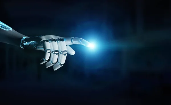Intelligent robot machine pointing finger 3D rendering — Stock Photo, Image
