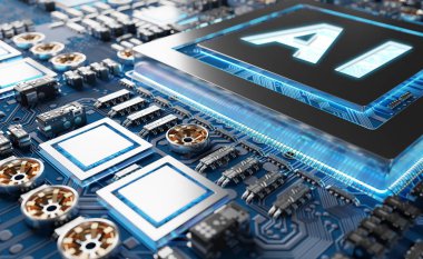 Modern bir Gpu kartı 3d render yapay zeka