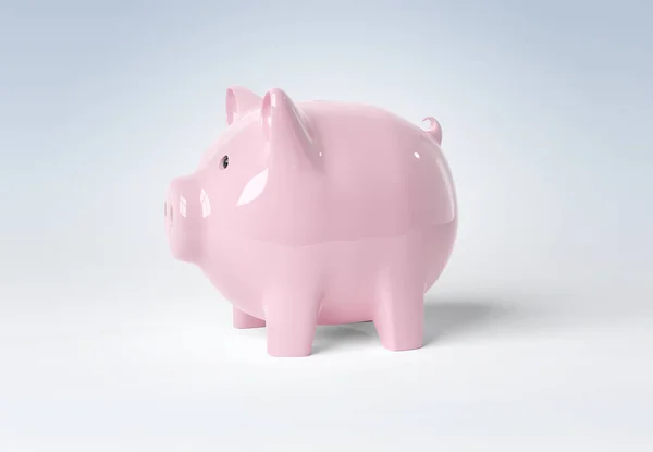 Piggy banco mockup isolado na renderização 3D branco — Fotografia de Stock