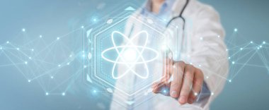 Dijital molekül arabirimi 3d rendering kullanarak doktor