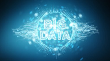 Büyük veri dijital hologram arka plan 3d render