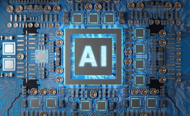 Modern bir Gpu kartı 3d render yapay zeka