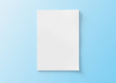 Dergi kapağı mockup mavi arka plan 3d render izole