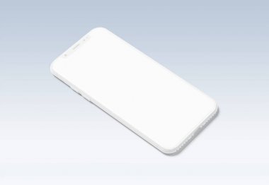 Beyaz modern smartphone mockup gri 3d render izole