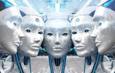 Dişi robotların grup başkanları oluşturma dijital bağlantı 3d parçalamak