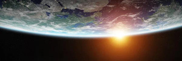Ansicht des blauen Planeten Erde im Weltraum 3D-Rendering-Elemente dieser — Stockfoto