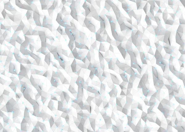 Abstraktní připojení síť bílá textura 3D vykreslování — Stock fotografie