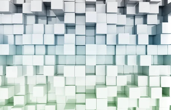 빛나는 흰색과 파란색 사각형 배경 패턴 3d 렌더링 — 스톡 사진