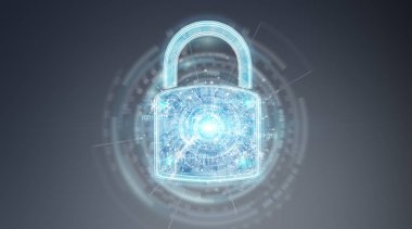 Web güvenlik koruması arka plan 3d render