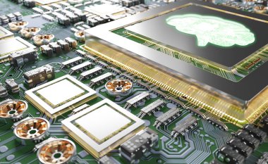Modern bir Gpu kartı 3d render yapay zeka