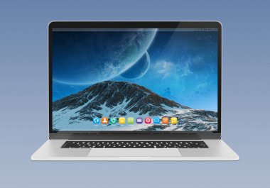 Modern dizüstü mockup 3d render izole