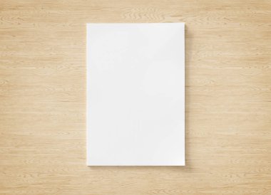 Dergi kapağı mockup ahşap arka plan 3d render izole