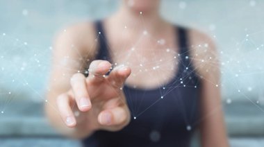 Nokta ve l ile kayan dijital ağ bağlantıları kullanarak Kadın