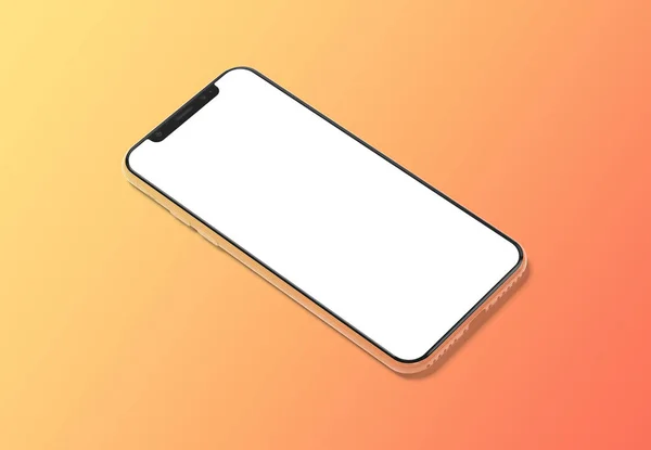 Modern smartphone mockup on gradient background 3D rendering — Stock Photo, Image