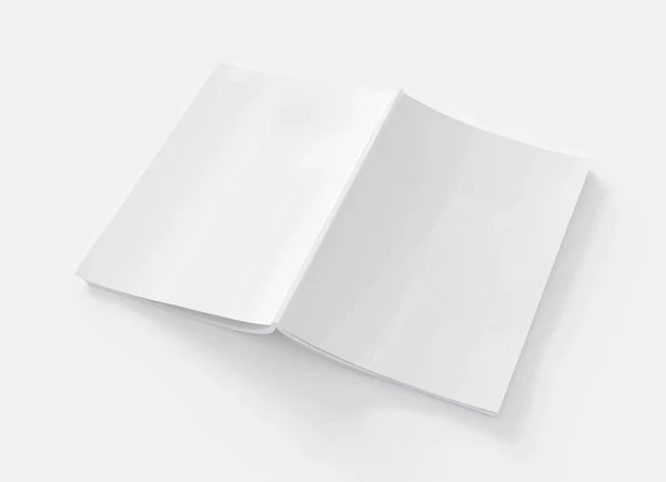 Open magazine copertina mockup isolato su sfondo bianco 3d rende — Foto Stock