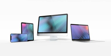 Akıllı telefon dizüstü bilgisayar ve tablet hizalama ile modern cihazlar