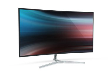 Modern bilgisayar monitörü mockup beyaz 3d render izole